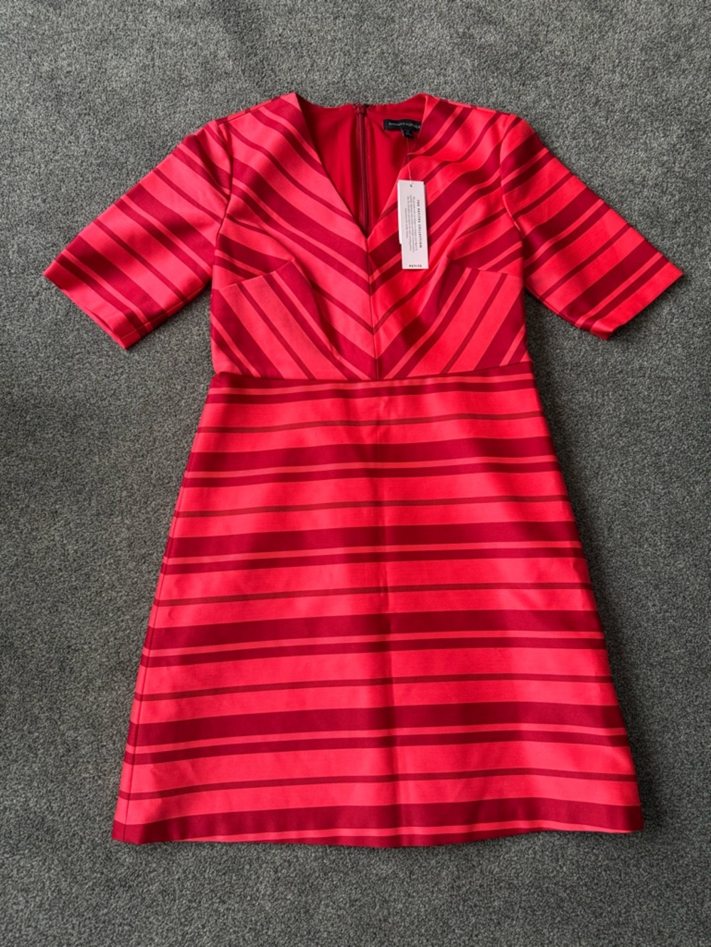 Banana Republic Red Striped V-Neck Mini Dress